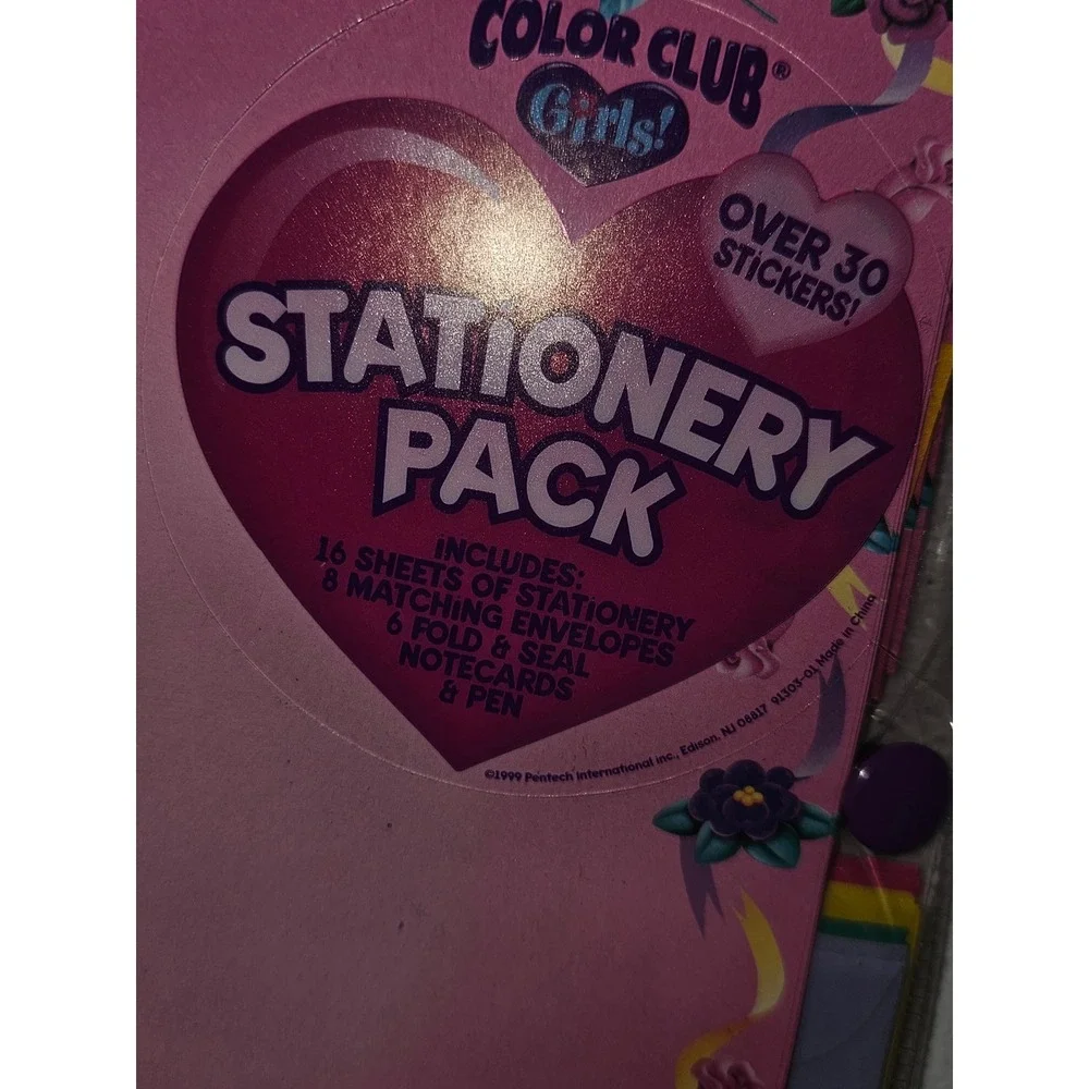 Vintage 1990s Pentech Color Club Girls Stationery Pack Sealed Cute NOS Cat